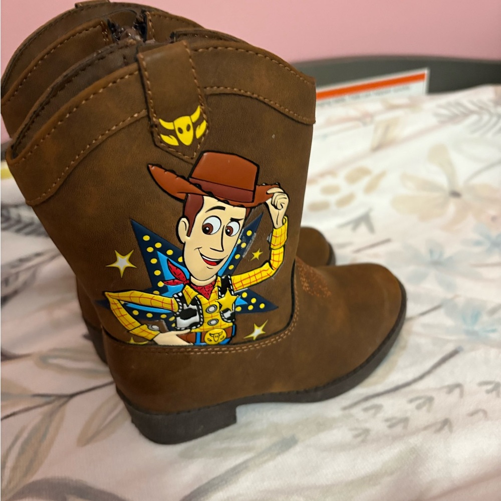 Brown Cowboy Boots with Cartoon Design